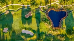 Boavista Golf Course drone bunkers lake