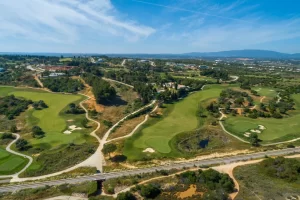 Palmares Golf Course drone ocean and railway