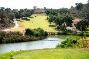 Castro Marim Golf Course tee box and lake